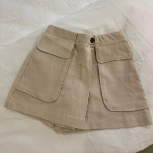 Zara Stylish Tan Skort with Pockets Girls Size 8